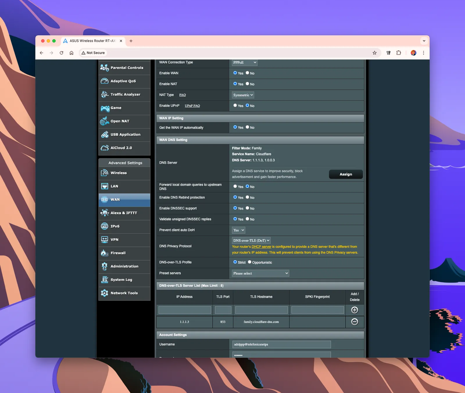 Cloudflare for Families ASUS Router config